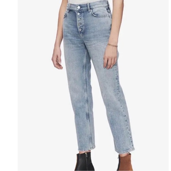 Anine Bing Etta Jeans Women's Size 27 Washed Light Blue Straight - Picture 5 of 13